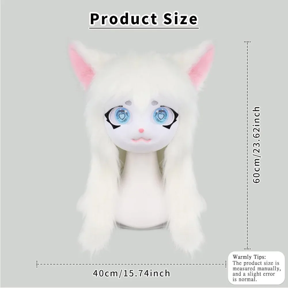 ✨Women White Animal Head Cat Cut Mask Halloween Masquerade Cosplay Costume Props
